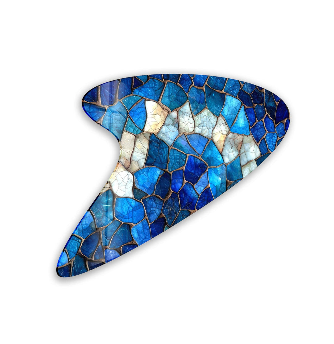 Blue Stained Stunning Glass Wall Art, glass art painting, glass art for the Wall
