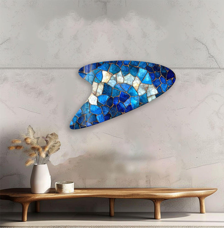 Blue Stained Stunning Glass Wall Art, glass photo prints, glass picture prints
