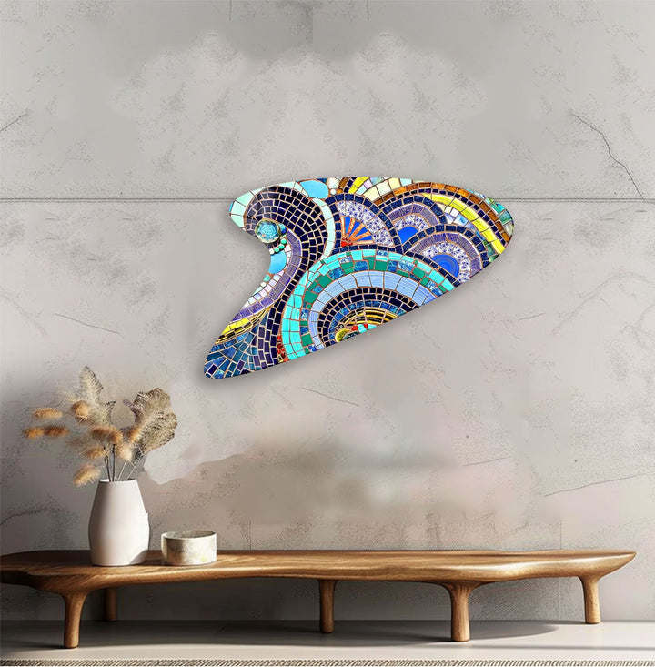 Colorful Mosaic Irregular Glass Wall Art, art glass wall art, glass wall art pictures
