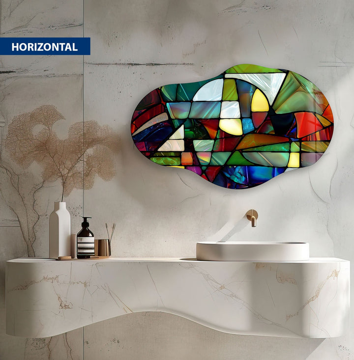 Colorful Modern Stained Glass Wall Art glass image printing, glass prints from photos