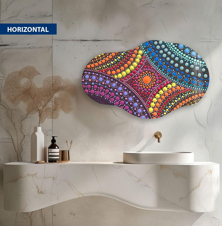 Modern Colorful mosaic Glass Wall Art glass pictures for Wall, glass prints wall art
