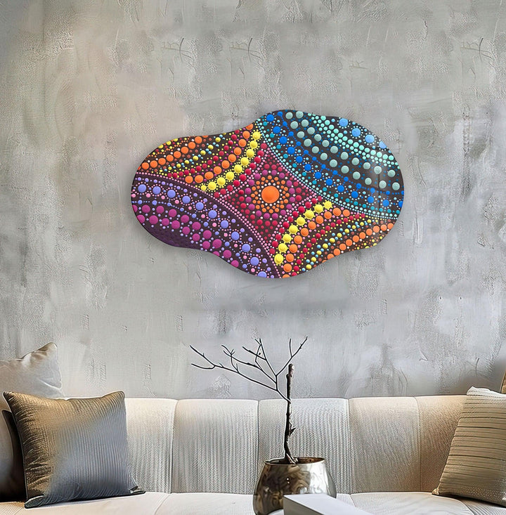 Modern Colorful mosaic Glass Wall Art large glass photo prints, glass wall photos
