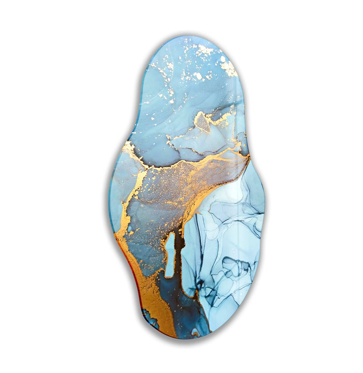 Gold Accent Blue Glass Wall Art art glass wall art, glass wall art pictures
