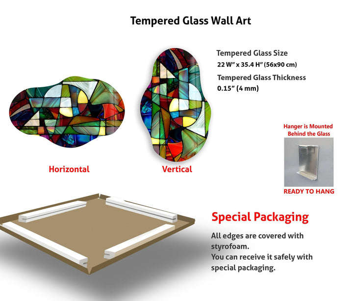 Colorful Modern Stained Glass Wall Art