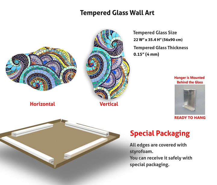 Shaped Mosaic Colorful Glass Wall Art