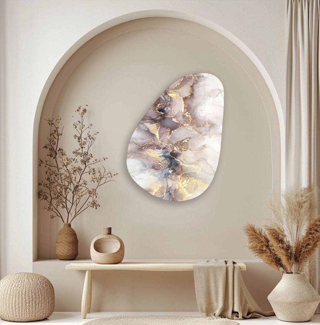 Light Brown Watercolor Glass Wall Art, print picture on glass, Tempered Glass Wall Art

