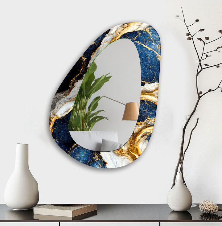 Gold Marble Entryway Wall Mirror