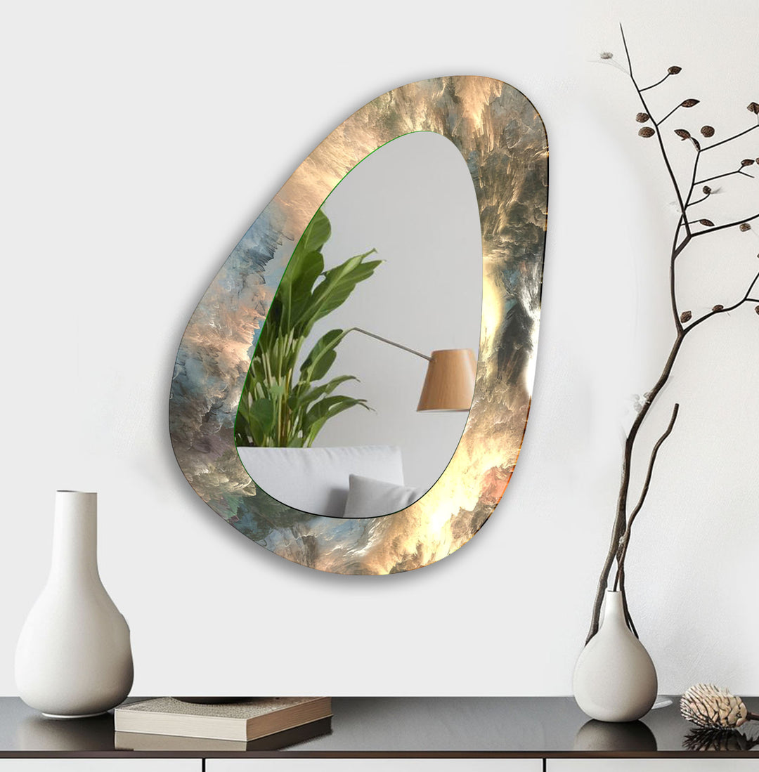 Elegant Irregular Glass Wall Mirror