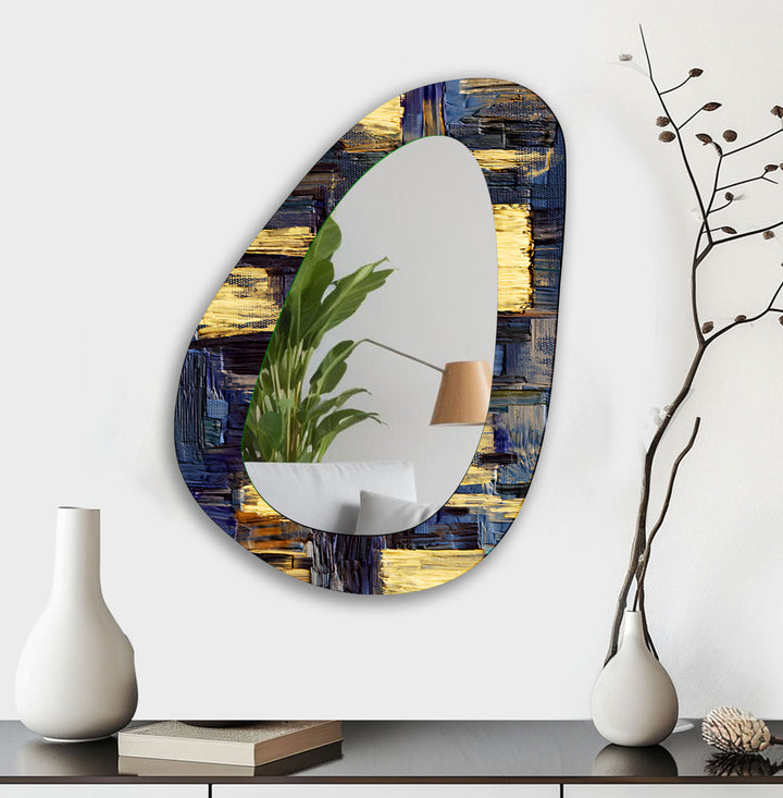 Gold Abstract Wall Mirror