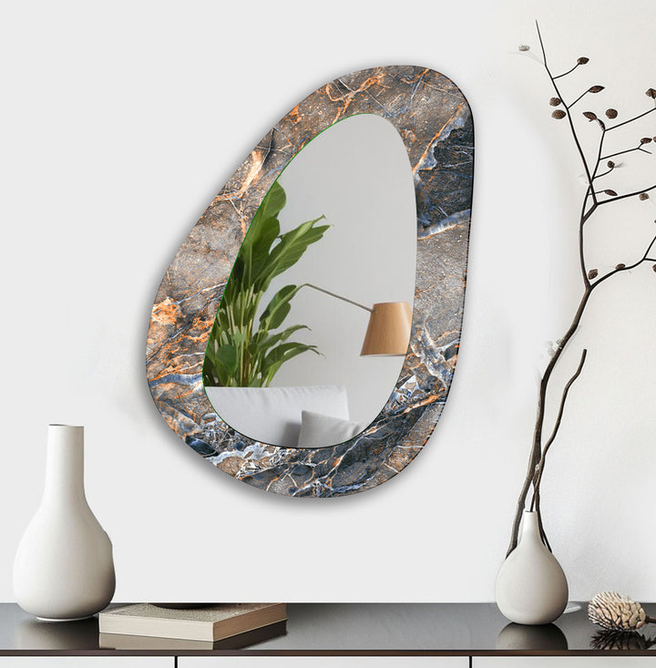 Modern Beige Marble Wall Mirror