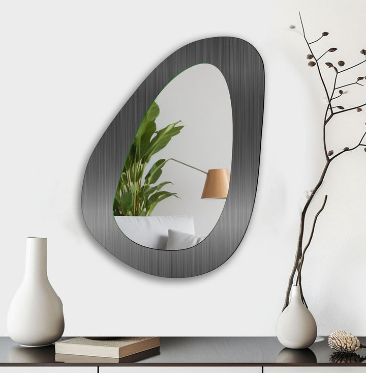 Metallic Grey Decorative Wall Mirror