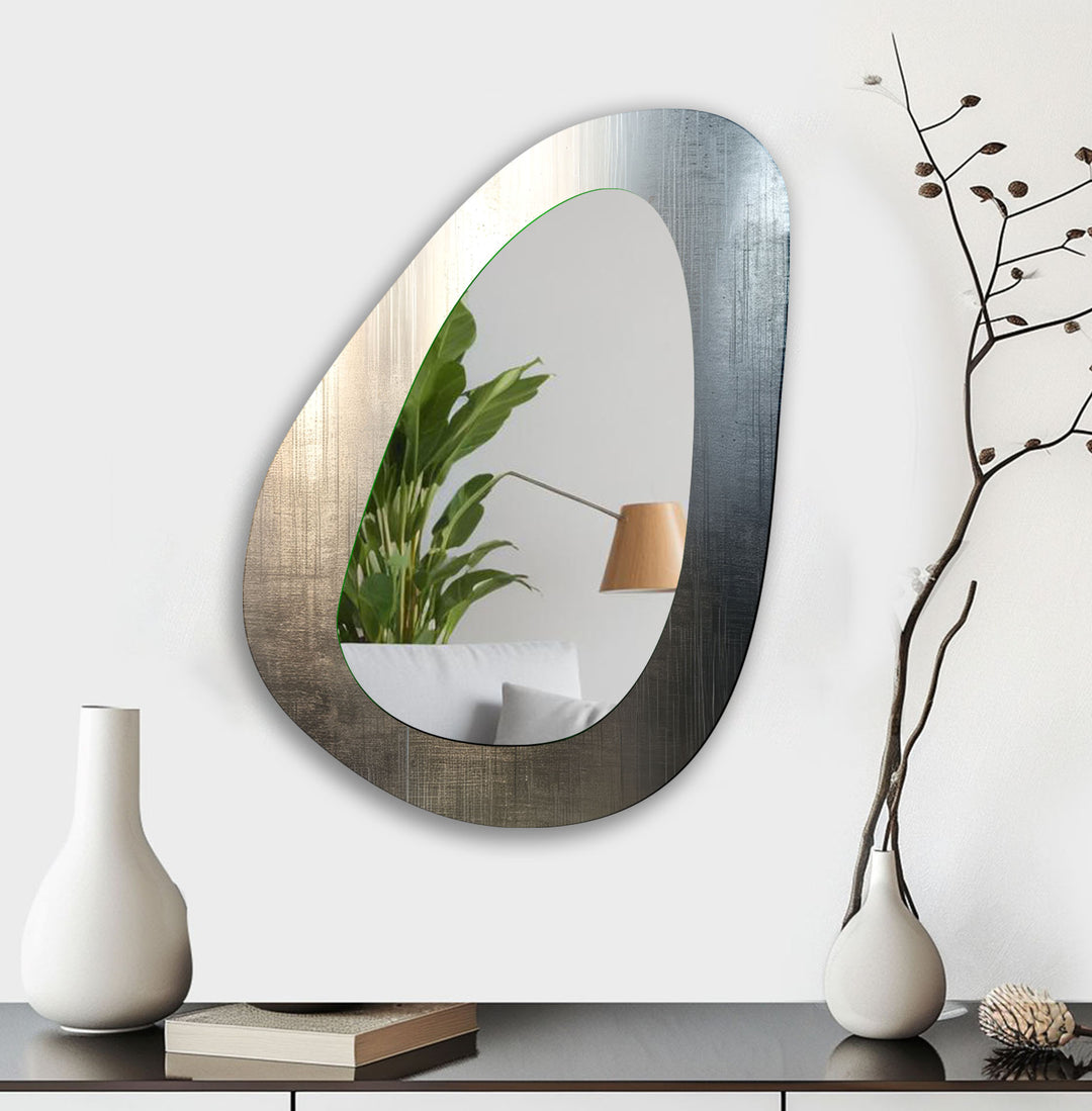 Irregular Shape Silver Modern Wall Mirror