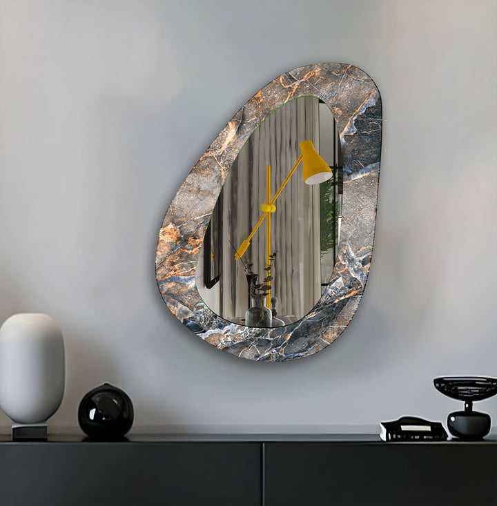 Modern Beige Marble Wall Mirror