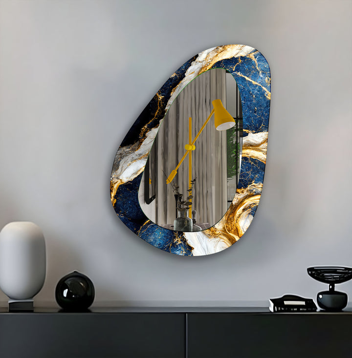 Gold Marble Entryway Wall Mirror