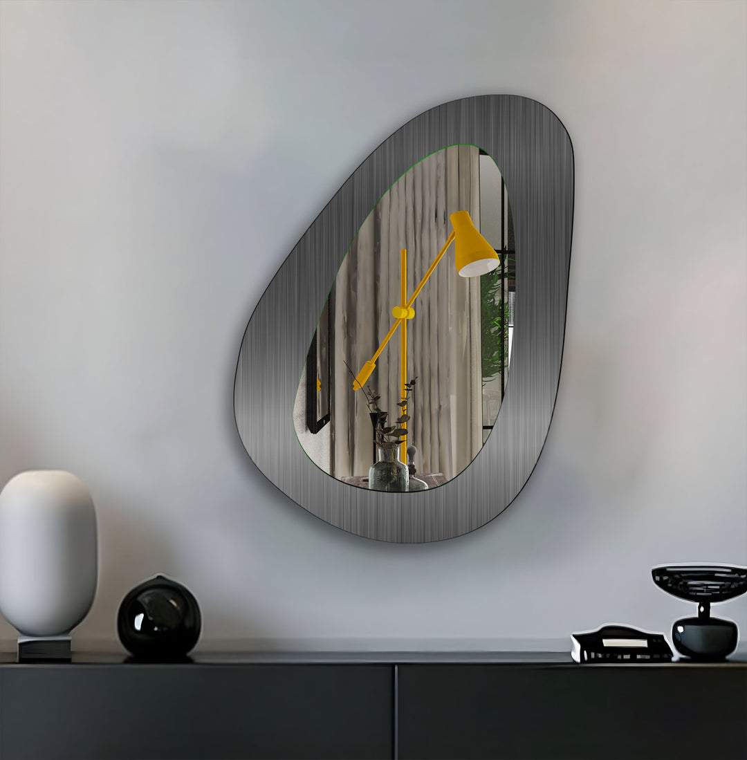 Metallic Grey Decorative Wall Mirror