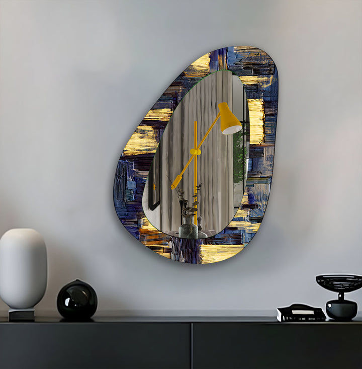 Gold Abstract Wall Mirror