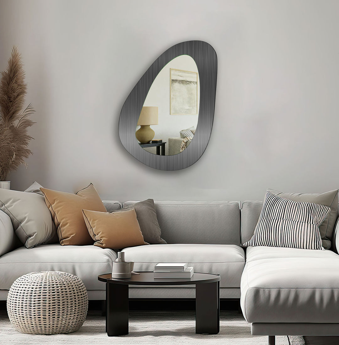 Metallic Grey Decorative Wall Mirror