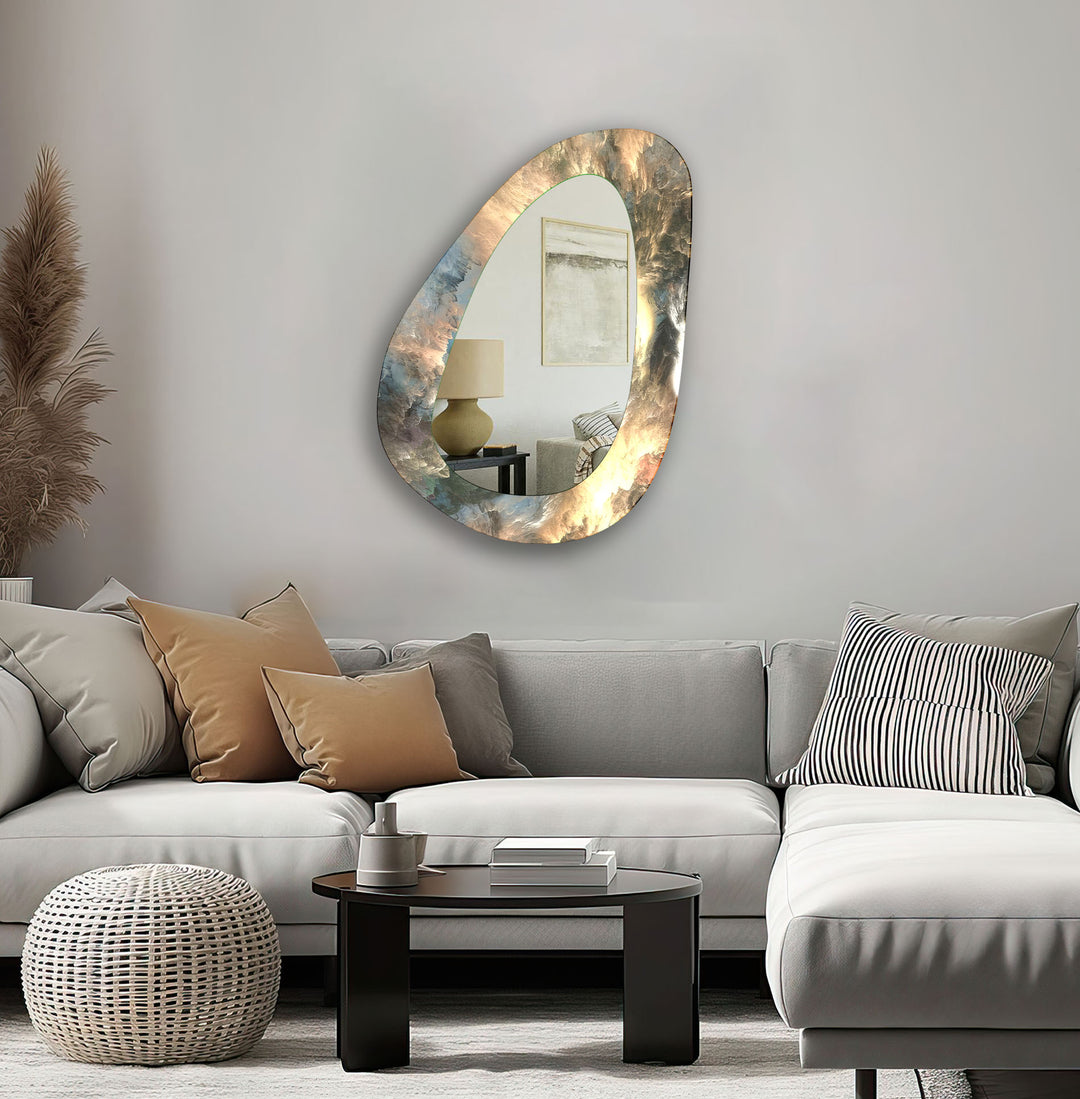 Elegant Irregular Glass Wall Mirror