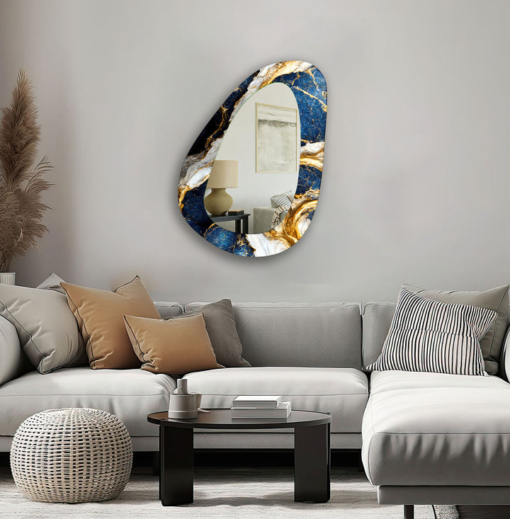 Gold Marble Entryway Wall Mirror