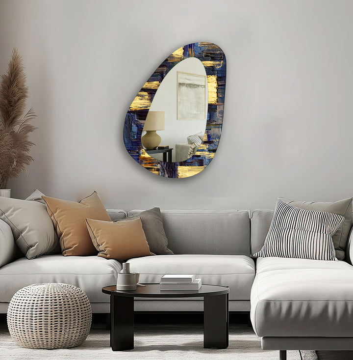 Gold Abstract Wall Mirror