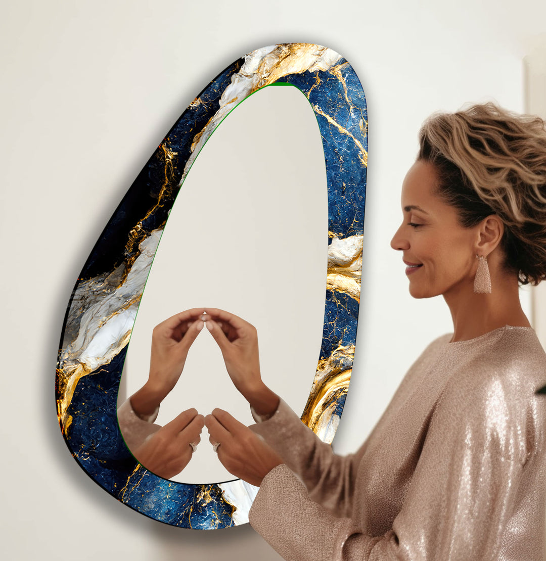 Gold Marble Entryway Wall Mirror