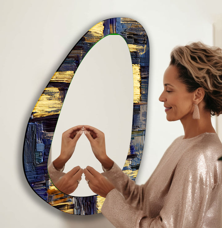 Gold Abstract Wall Mirror