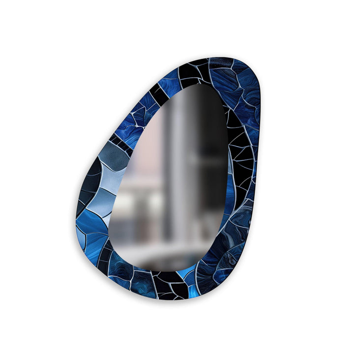 Blue & Black Mosaic Wall Mirror