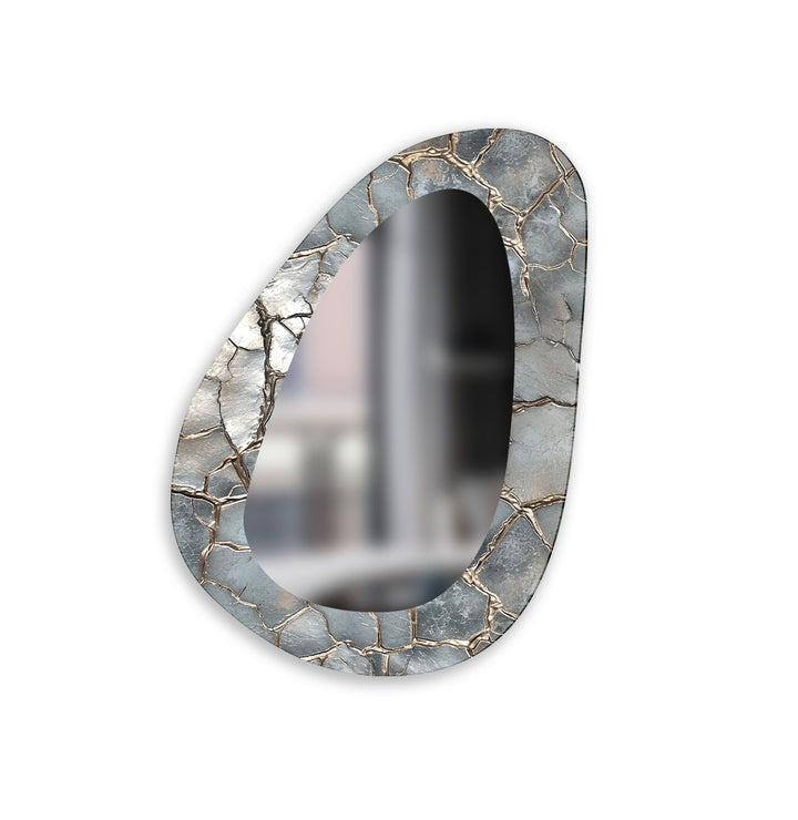 Elegant Silver Abstract Wall Mirror