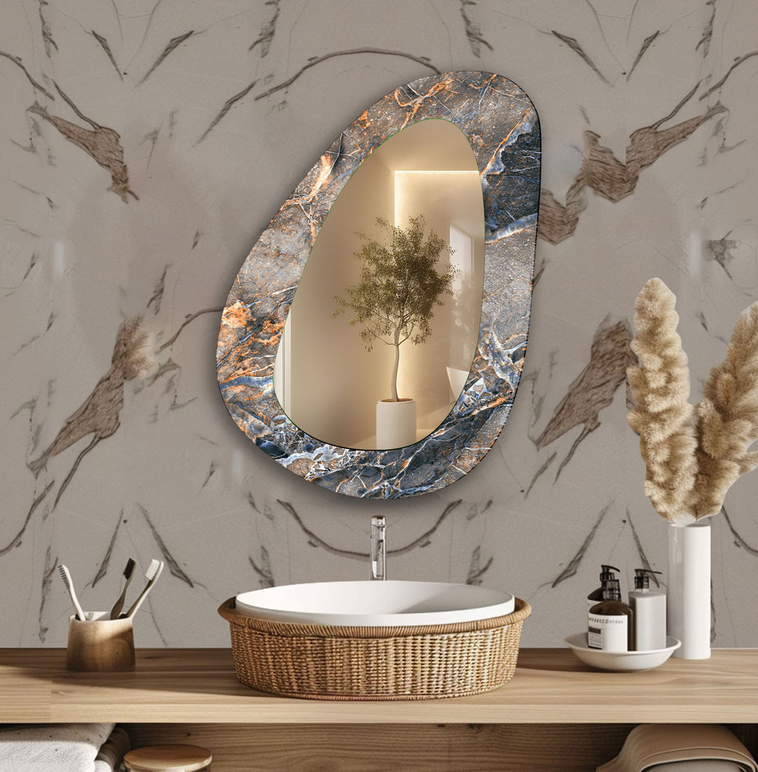 Modern Beige Marble Wall Mirror