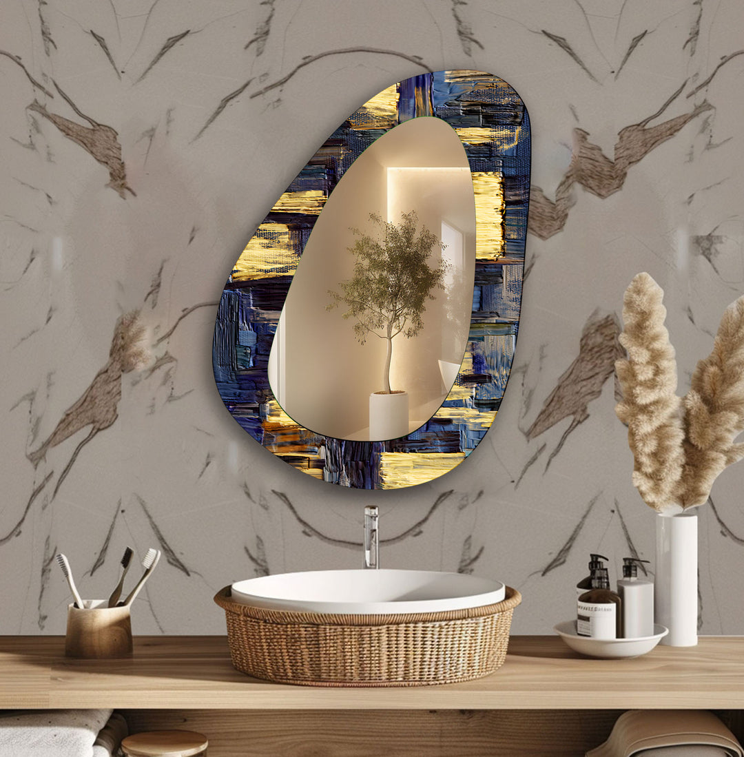 Gold Abstract Wall Mirror