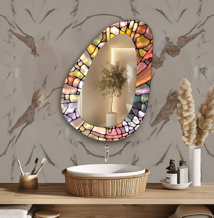 Color Abstract Wall Mirror