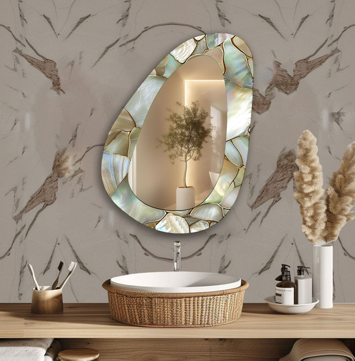 Elegant Silver Bedroom Wall Mirror