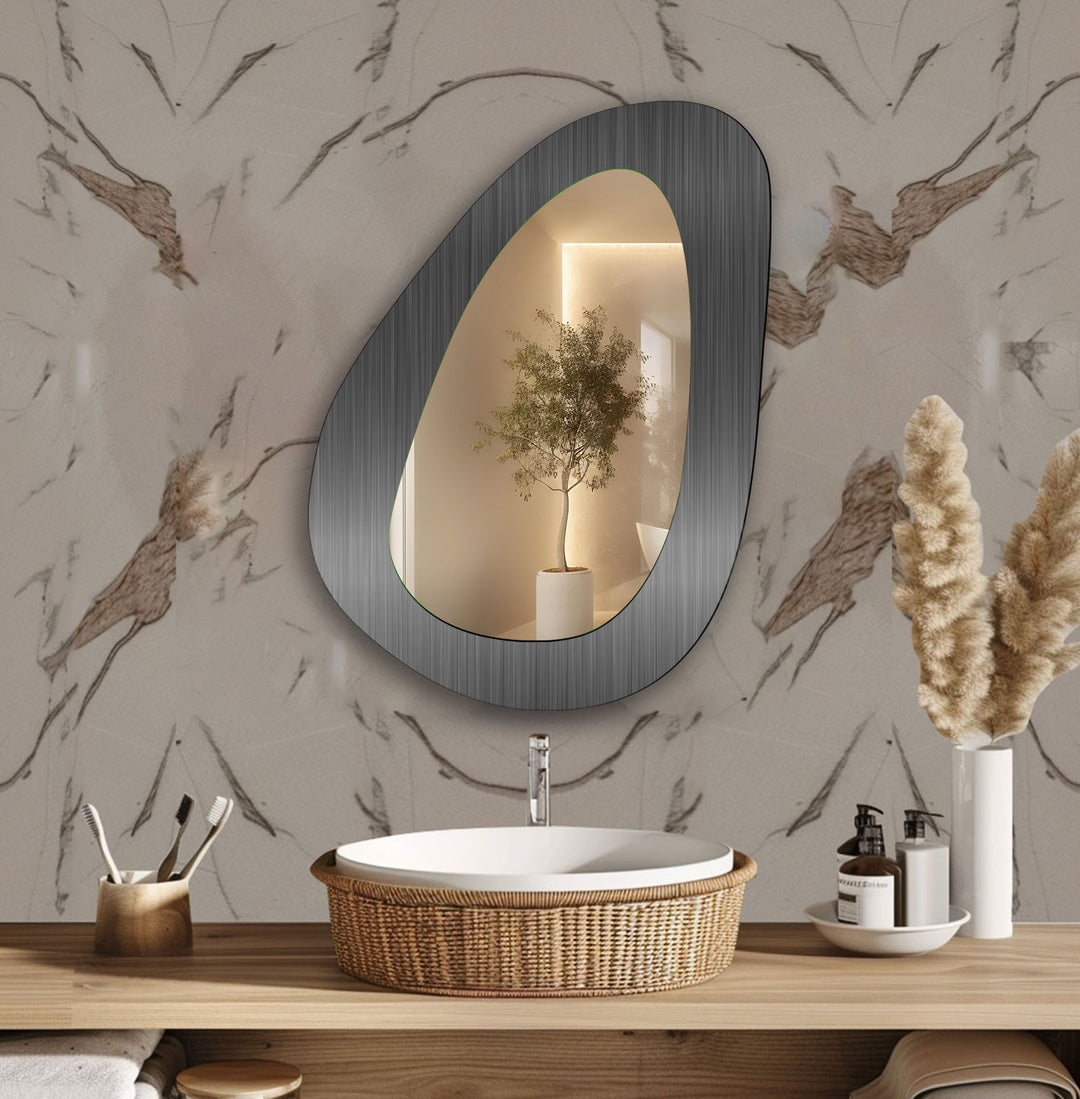 Metallic Grey Decorative Wall Mirror