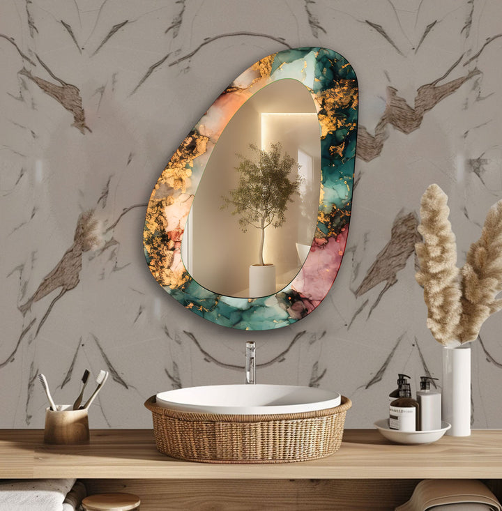 Green And Gold Wall Mirror