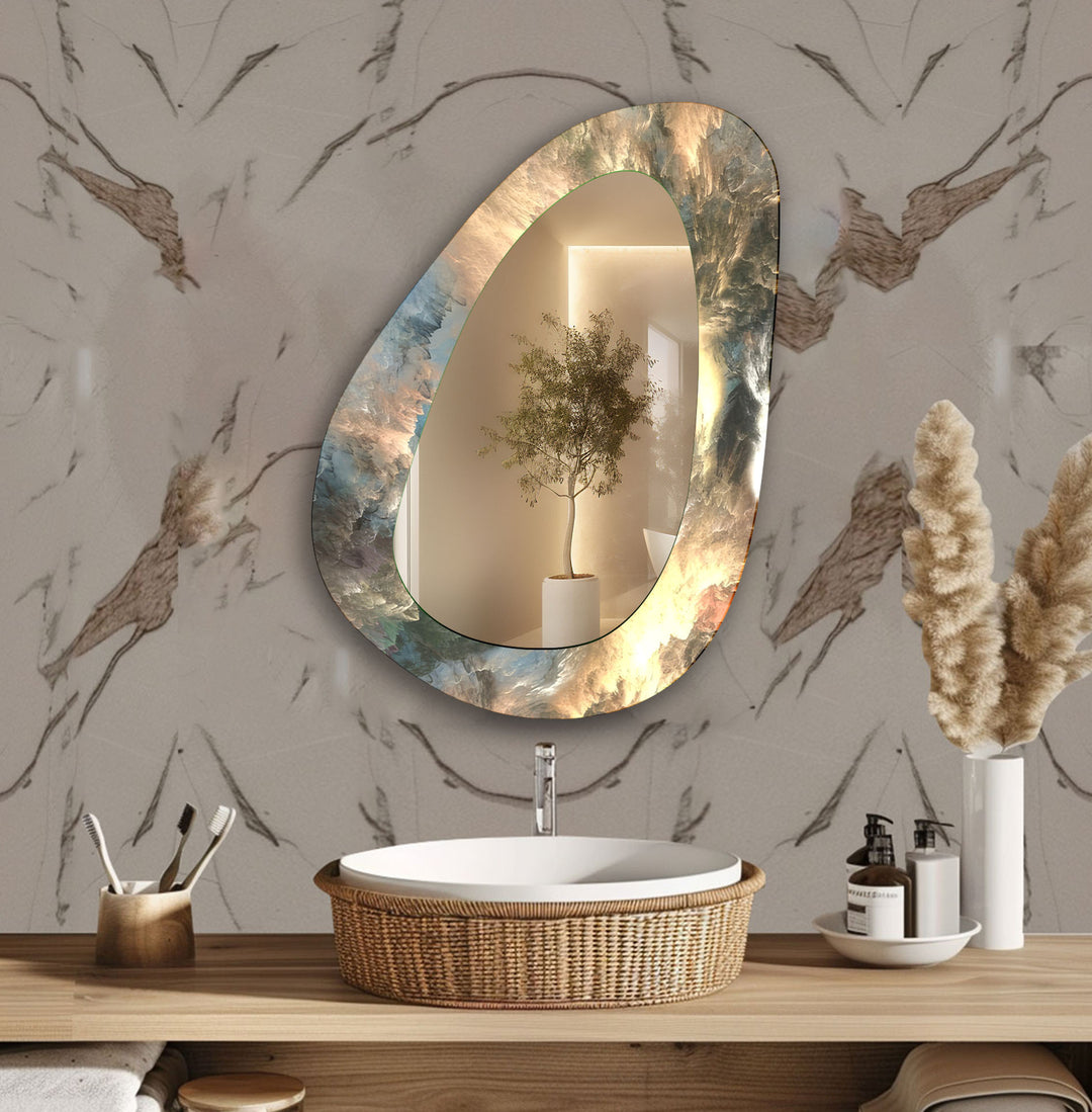 Elegant Irregular Glass Wall Mirror