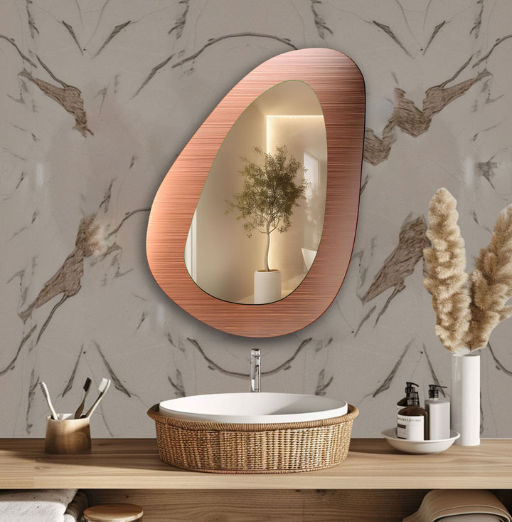 Bronze Asymmetrical Wall Mirror