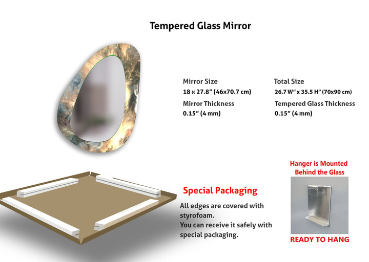 Elegant Irregular Glass Wall Mirror