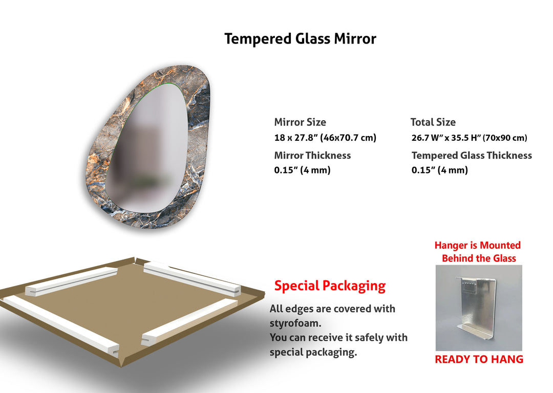 Modern Beige Marble Wall Mirror