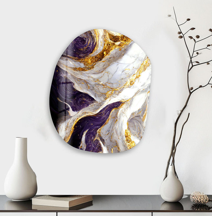 Modern Marble Decor Glass Wall Art, photo print on glass, prints on glass wall art
