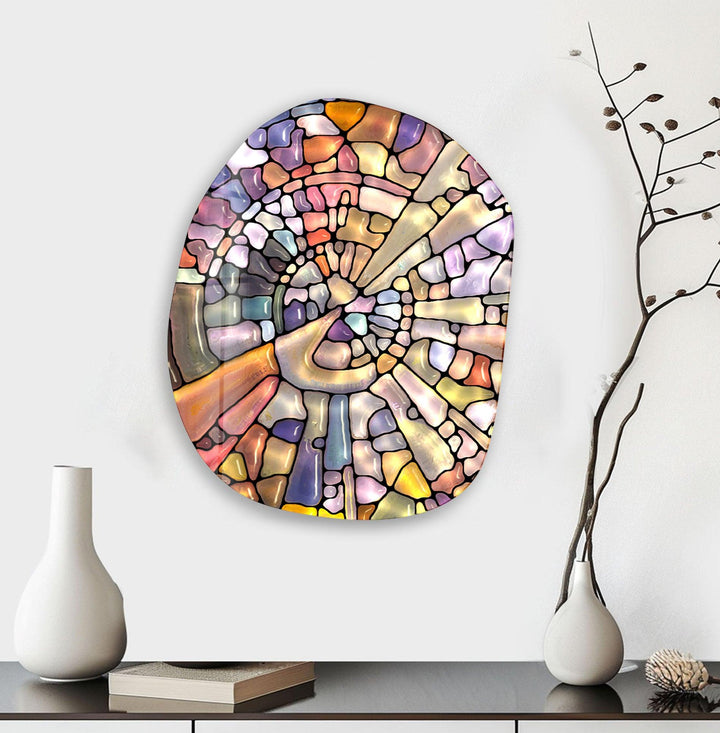 Modern Rainbow Color Glass Wall Art, Glass Printing Wall Art, Print photos on glass
