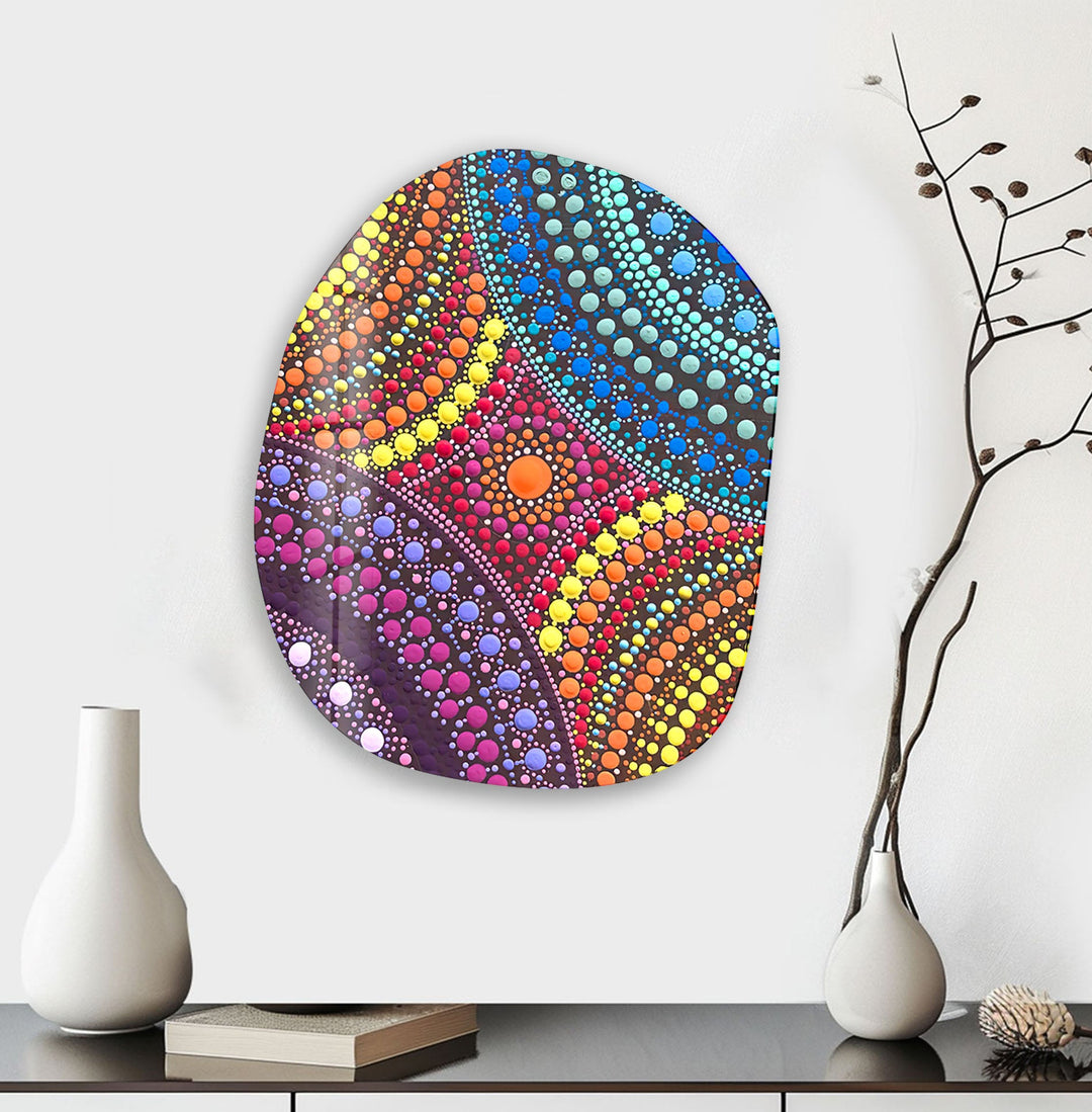 Mosaic Rainbow Color Glass Wall Art, glass pictures for Wall, glass prints wall art
