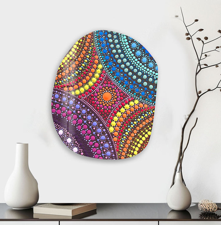 Mosaic Rainbow Color Glass Wall Art, glass pictures for Wall, glass prints wall art
