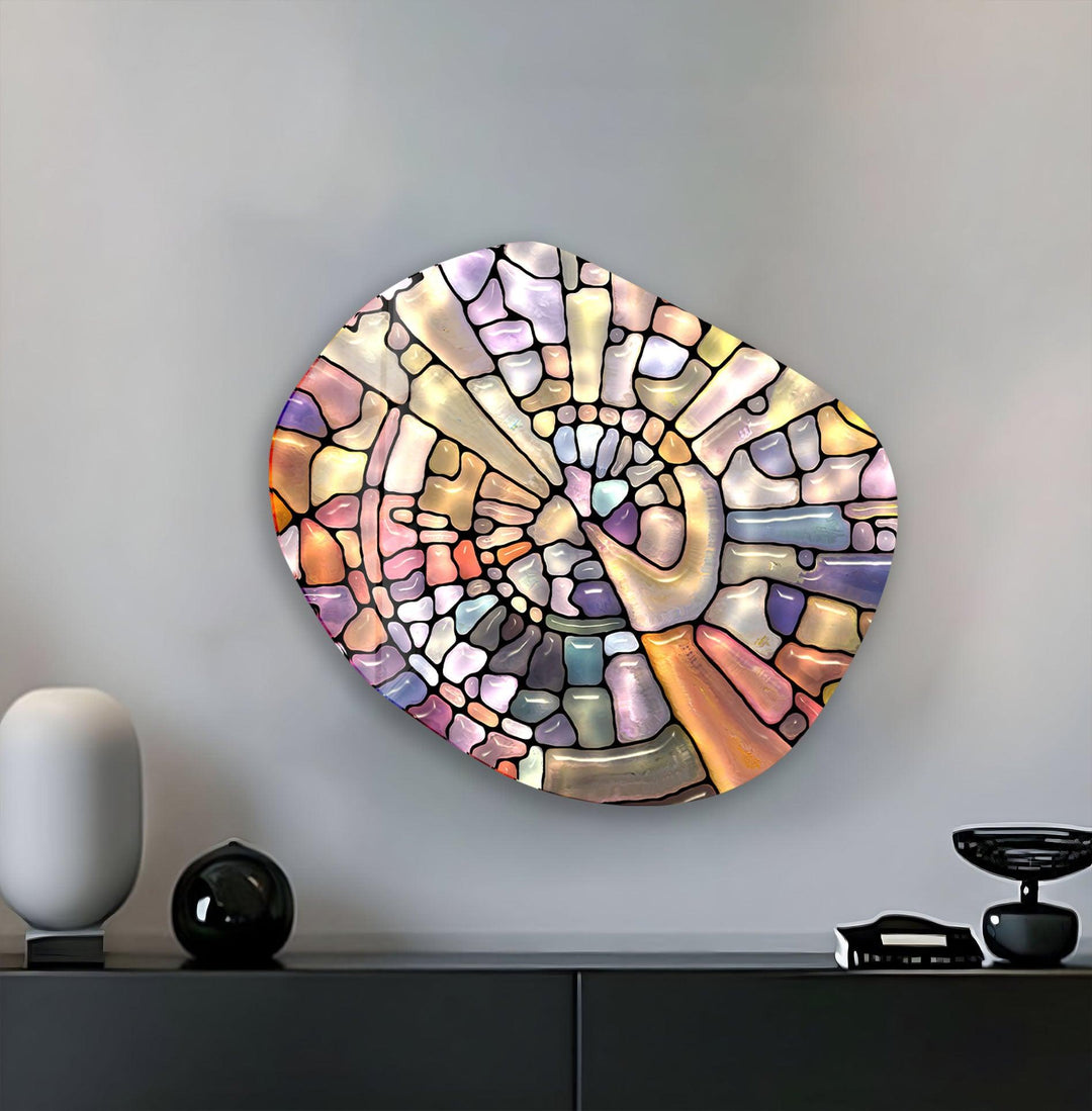 Modern Rainbow Color Glass Wall Art, glass image printing, glass prints from photos
