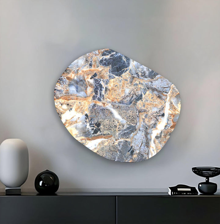 Blue Marble Printing Oval Glass Wall Art, glass photo prints, glass picture prints
