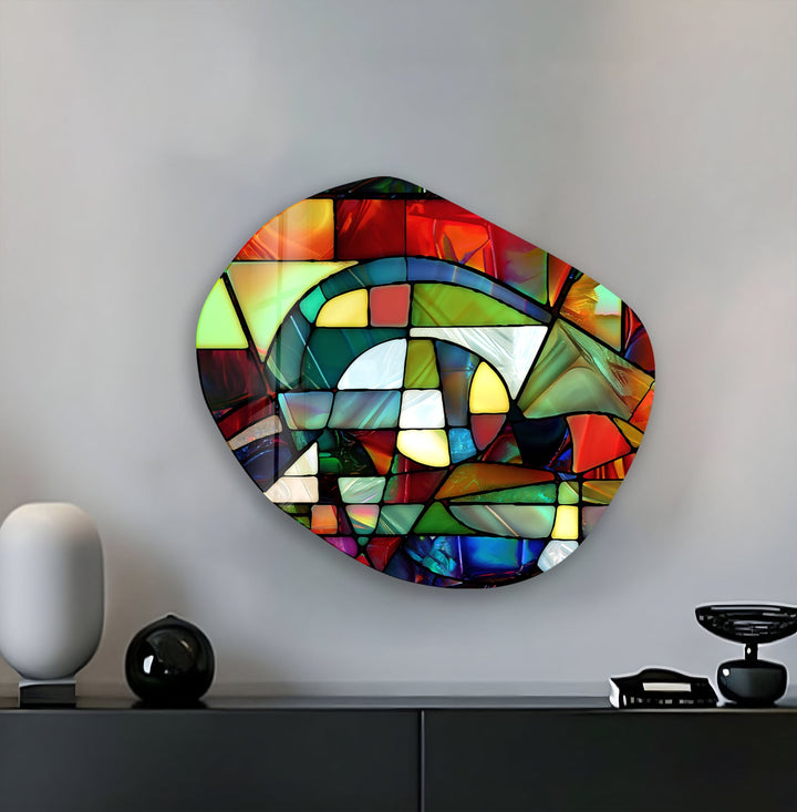 Colorful Stained Pattern Glass Wall Art, glass pictures for Wall, glass prints wall art
