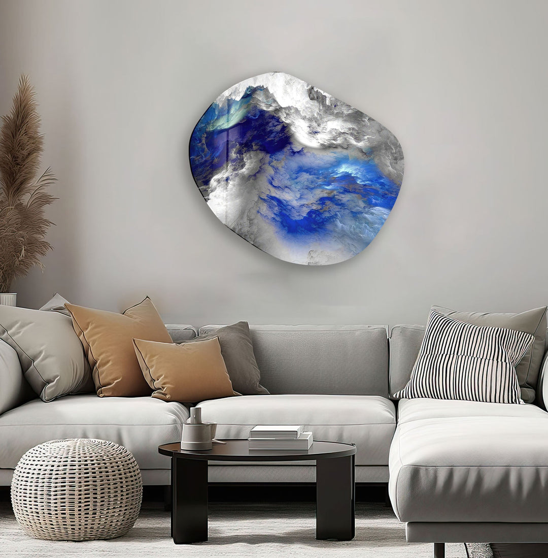 Blue & Grey Abstract Glass Wall Art
, print on glass, glass printed photos
