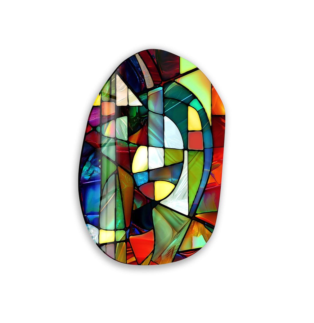 Colorful Stained Pattern Glass Wall Art, Glass Printing Wall Art, Print photos on glass
