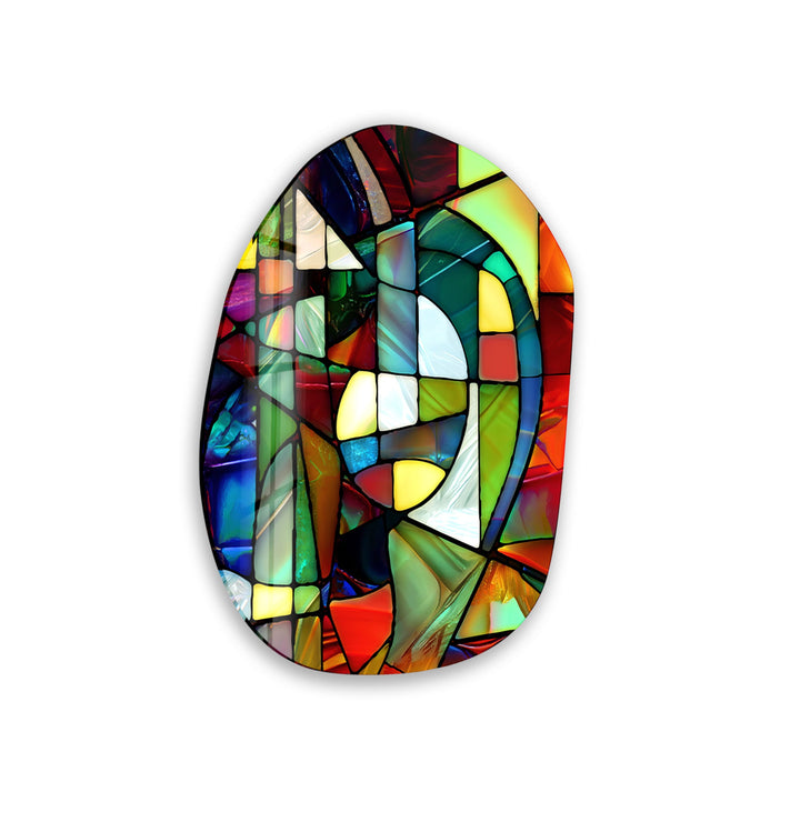 Colorful Stained Pattern Glass Wall Art, Glass Printing Wall Art, Print photos on glass
