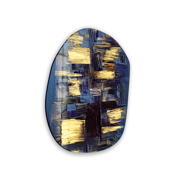 Abstract Blue & Yellow Glass Wall Art, art glass wall art, glass wall art pictures
