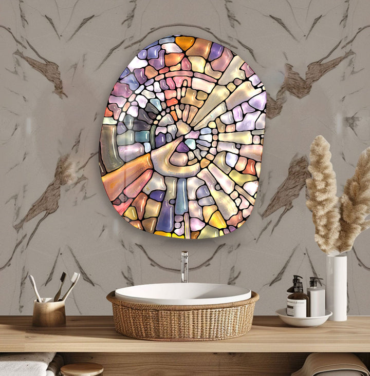 Modern Rainbow Color Glass Wall Art, glass art painting, glass art for the Wall
